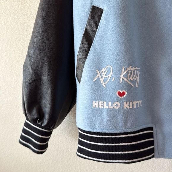 Hello Kitty X Forever 21 Varsity Bomber Faux Leather Jacket - Picture 9 of 16